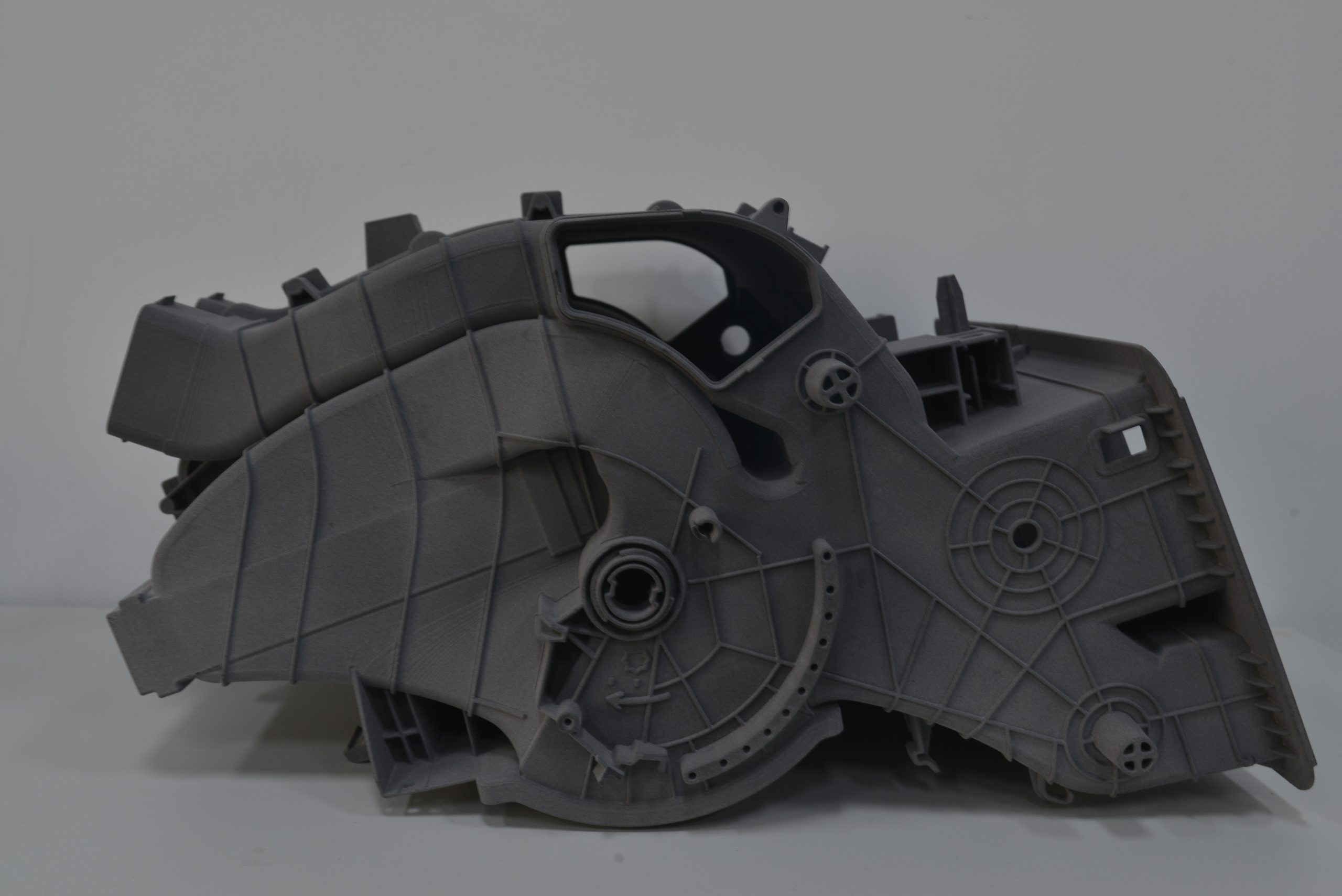 3D printed AC housing with glass fiber reinforced nylon 12